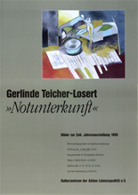 Ausstellungsplakat Gerlinde Teicher Losert »Notunterkunft«